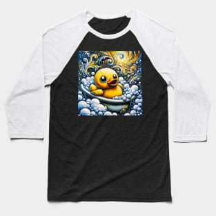 Screaming Duck Splash: Bubble Bath Day Baseball T-Shirt